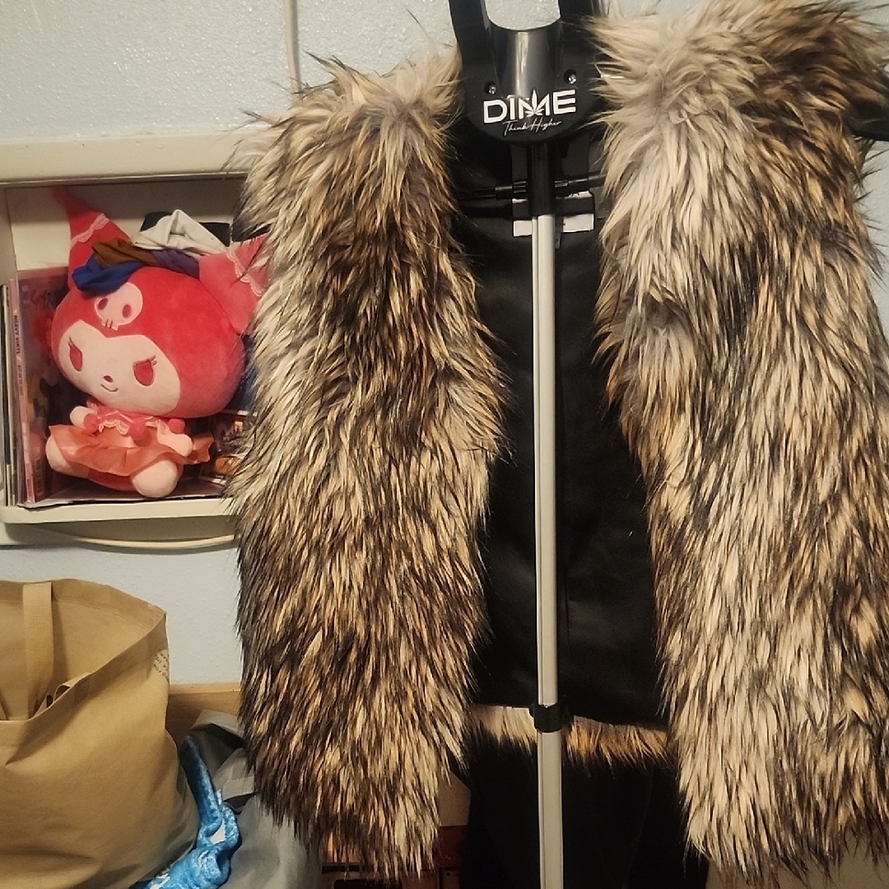 Talula Faux Fur Vest in Brown and Black